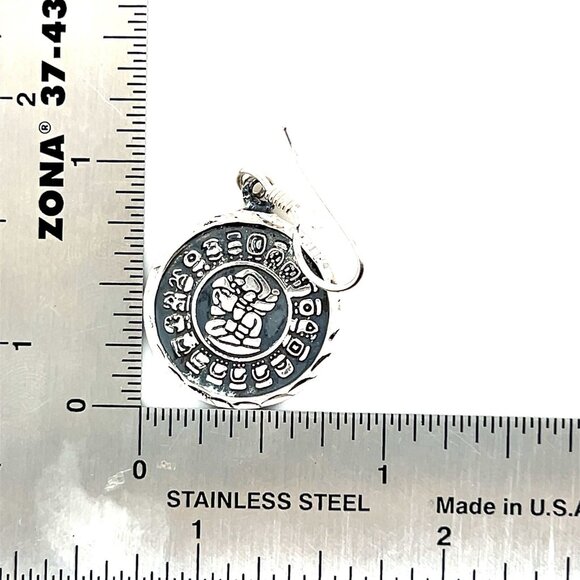 Sterling 925 Mex Round Discs Dangle Earrings - Picture 4 of 6